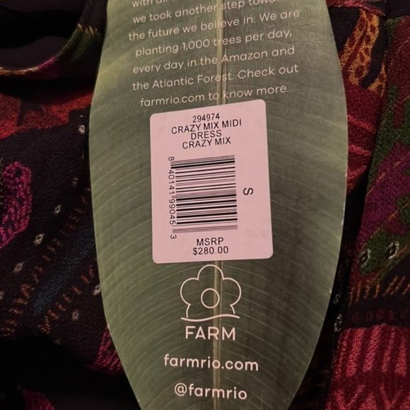 Farm Rio Crazy Mix Midi Dress - Picture 7 of 8